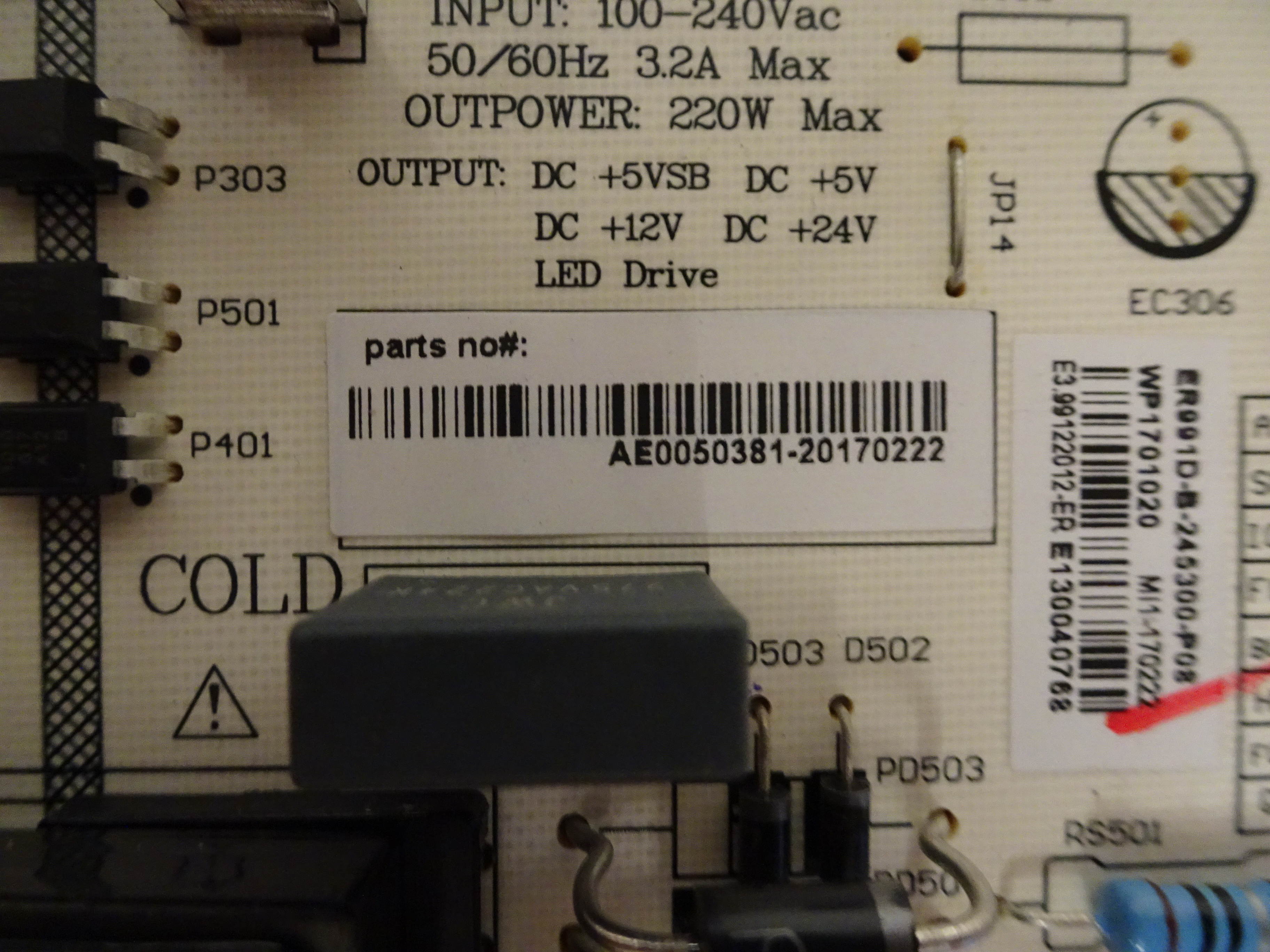 Atyme 650AM7UD / RCA RTU6549-C Power Supply (ER991D-B) AE0050381