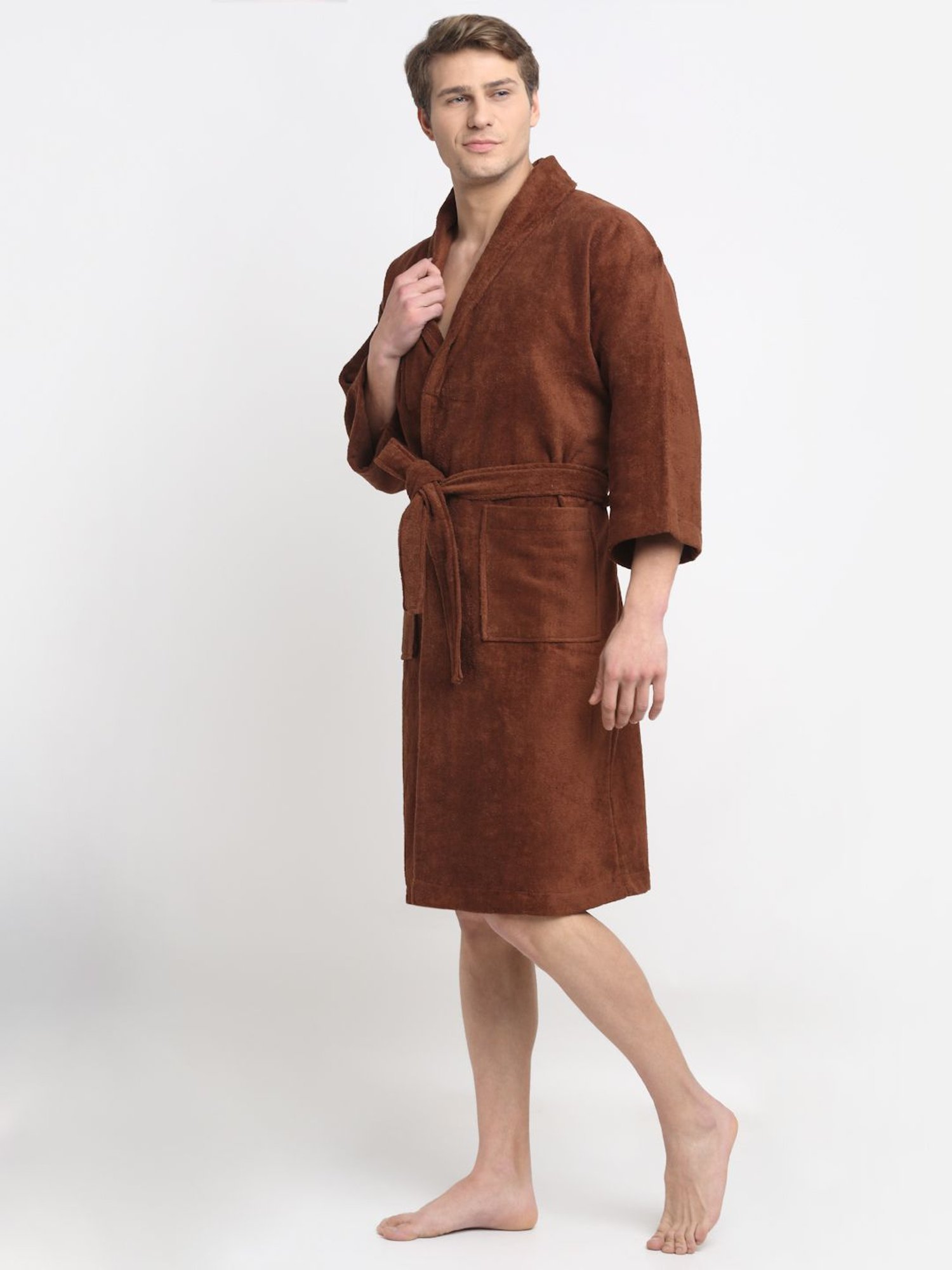 Trident Comfort Living Grey Cotton 380 GSM Bathrobe