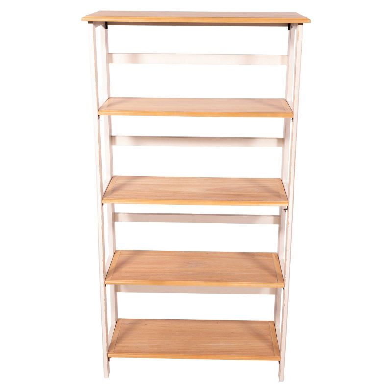 60" 5 Shelves Medford Bookcase Distressed White - OSP Home Furnishings