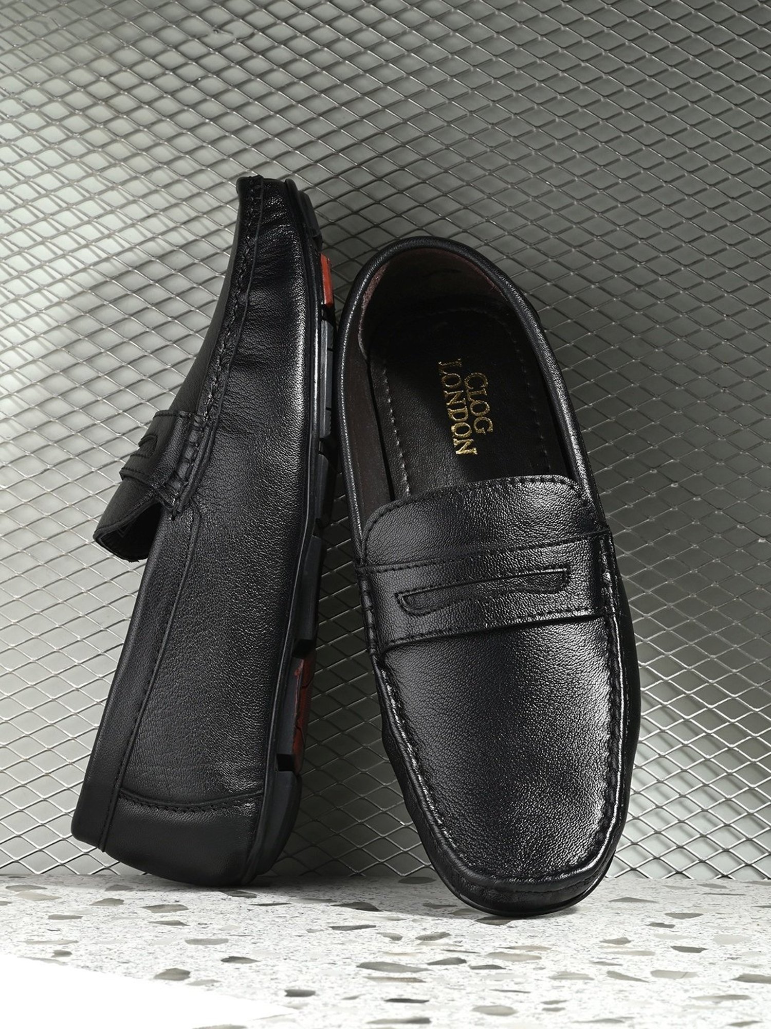 Clog London Men's Black Casual Loafers