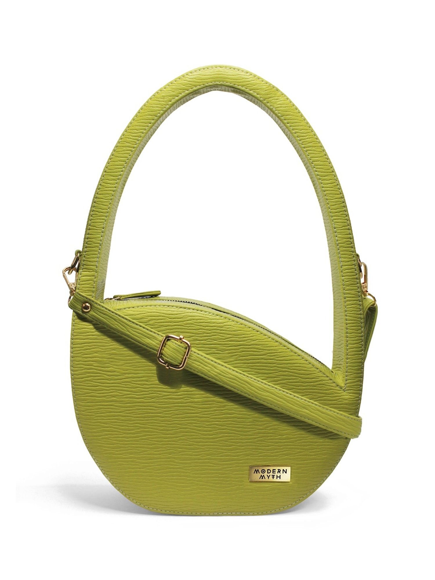 Modern Myth Lime Textured Large Handbag