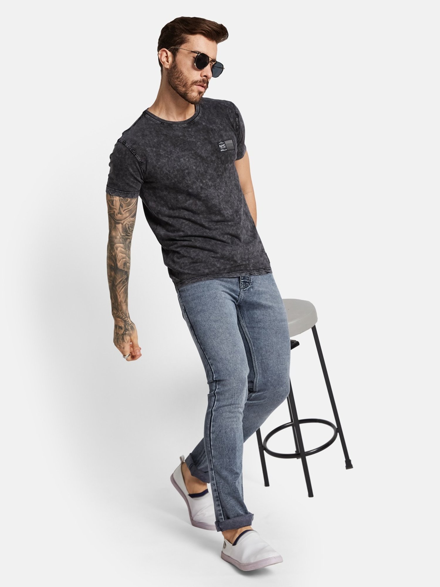 Octave Graphite Cotton Regular Fit Jeans