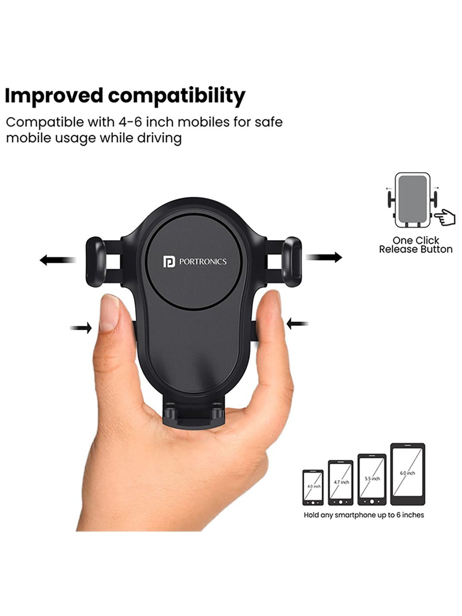 GRIPP Magic Stand Compatible for All Mobile Phones Devices (Black)