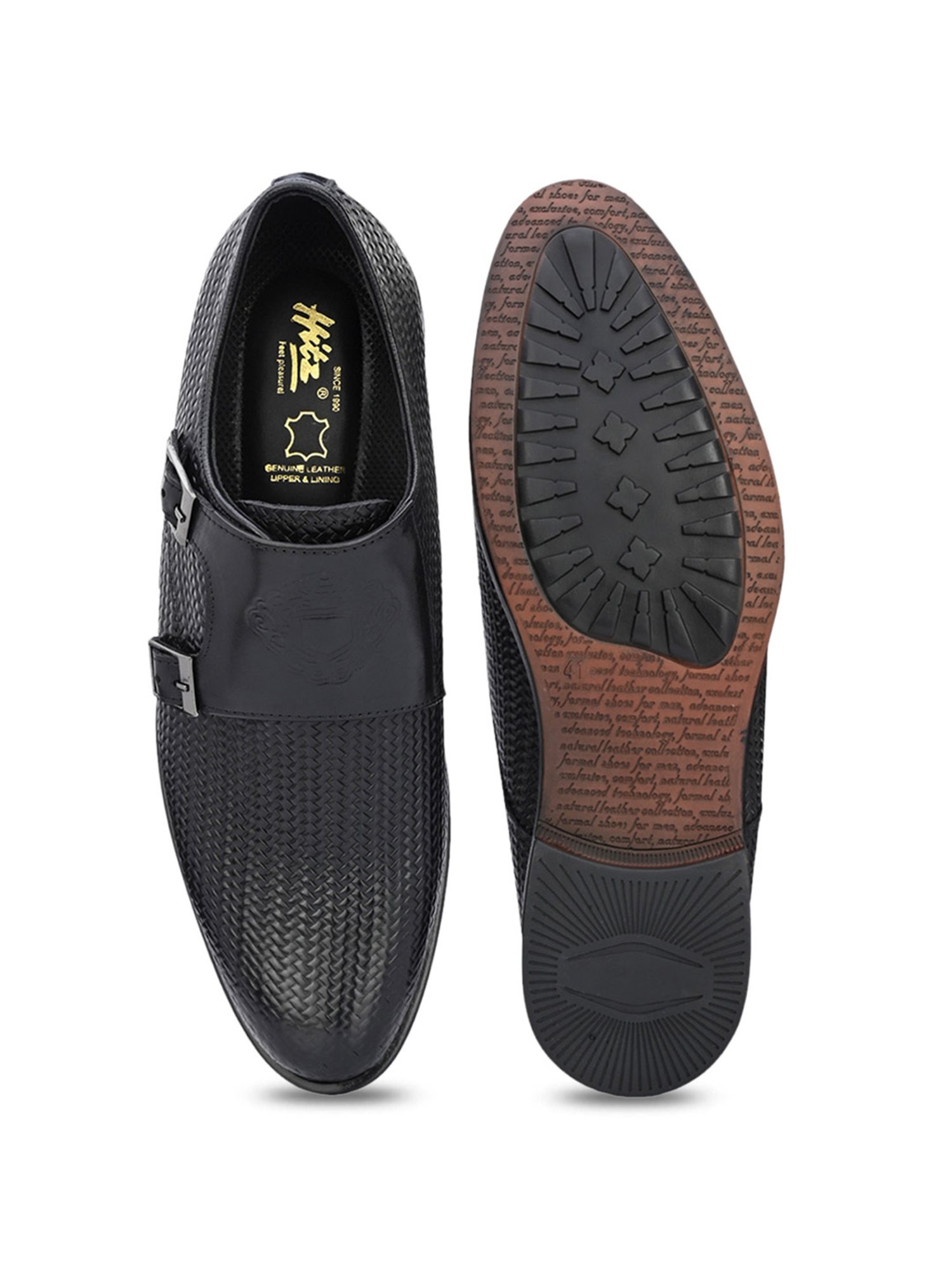 Hitz Men's Black Monk Shoes