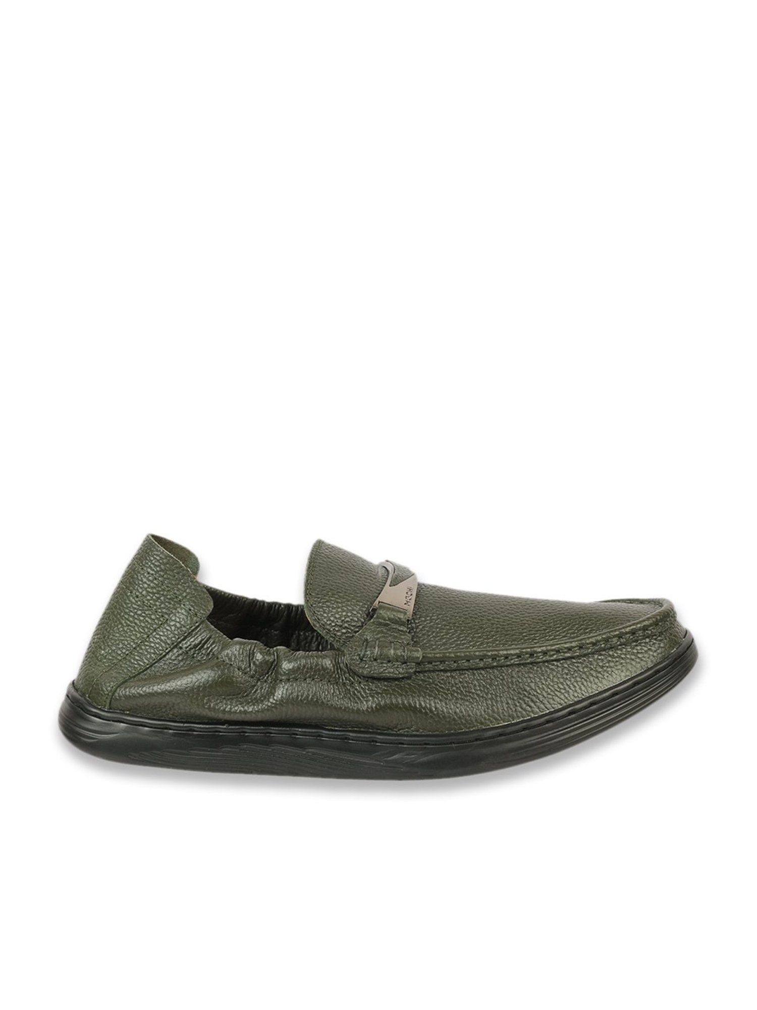 Mochi Men's Green Casual Loafers