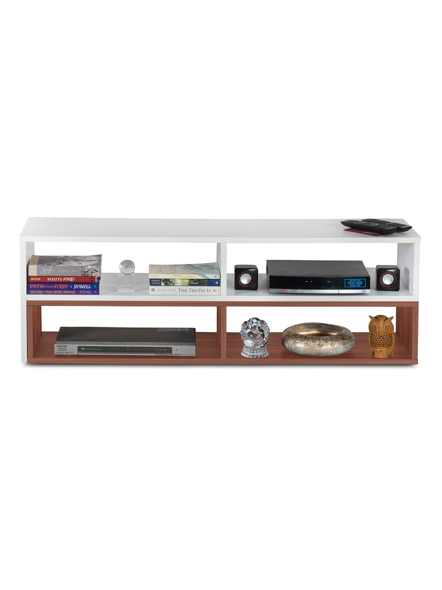 Delite Kom Flex Flowery Wenge & Acacia Dark Engineered Wood TV Entertainment Unit