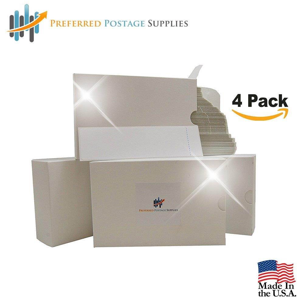 (Money Saver Four Pack) 1200 Labels Preferred Postage Supplies 6" x 1 3/4" Pitney Bowes Postage Tape Compare to Pitney Bowes 625-0 One label per sheet with a 3/4" peel tab 300 Count
