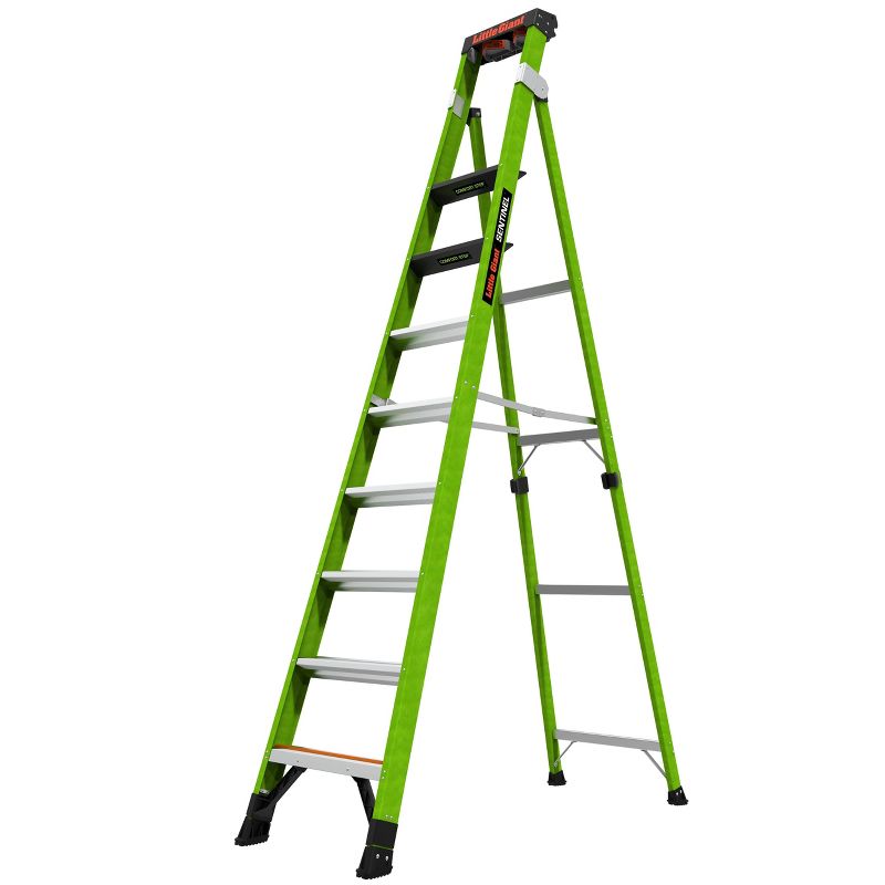 Little Giant Ladder Systems Sentinel 10' ANSI Type IAA rated fiberglass Stepladder Apple Green