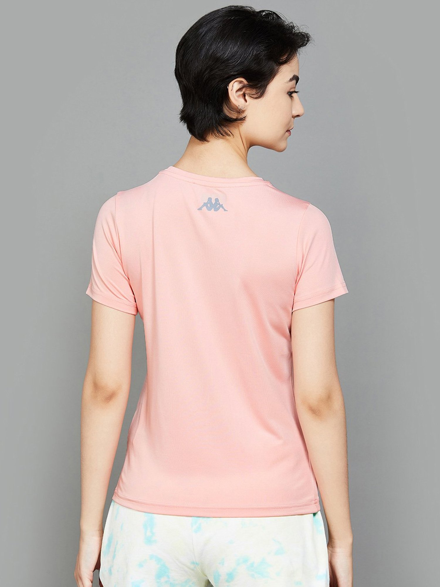 KAPPA Peach Printed Sports T-Shirt
