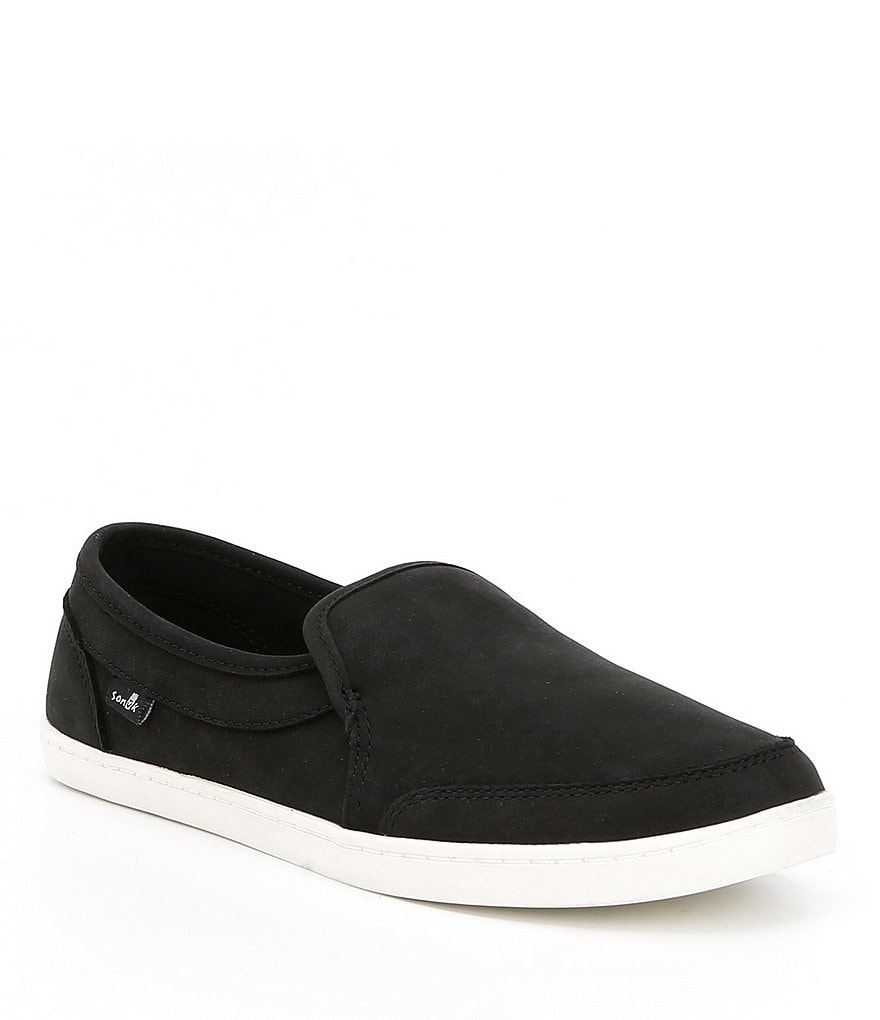 Sanuk Pair O Dice Leather Slip-On Shoes