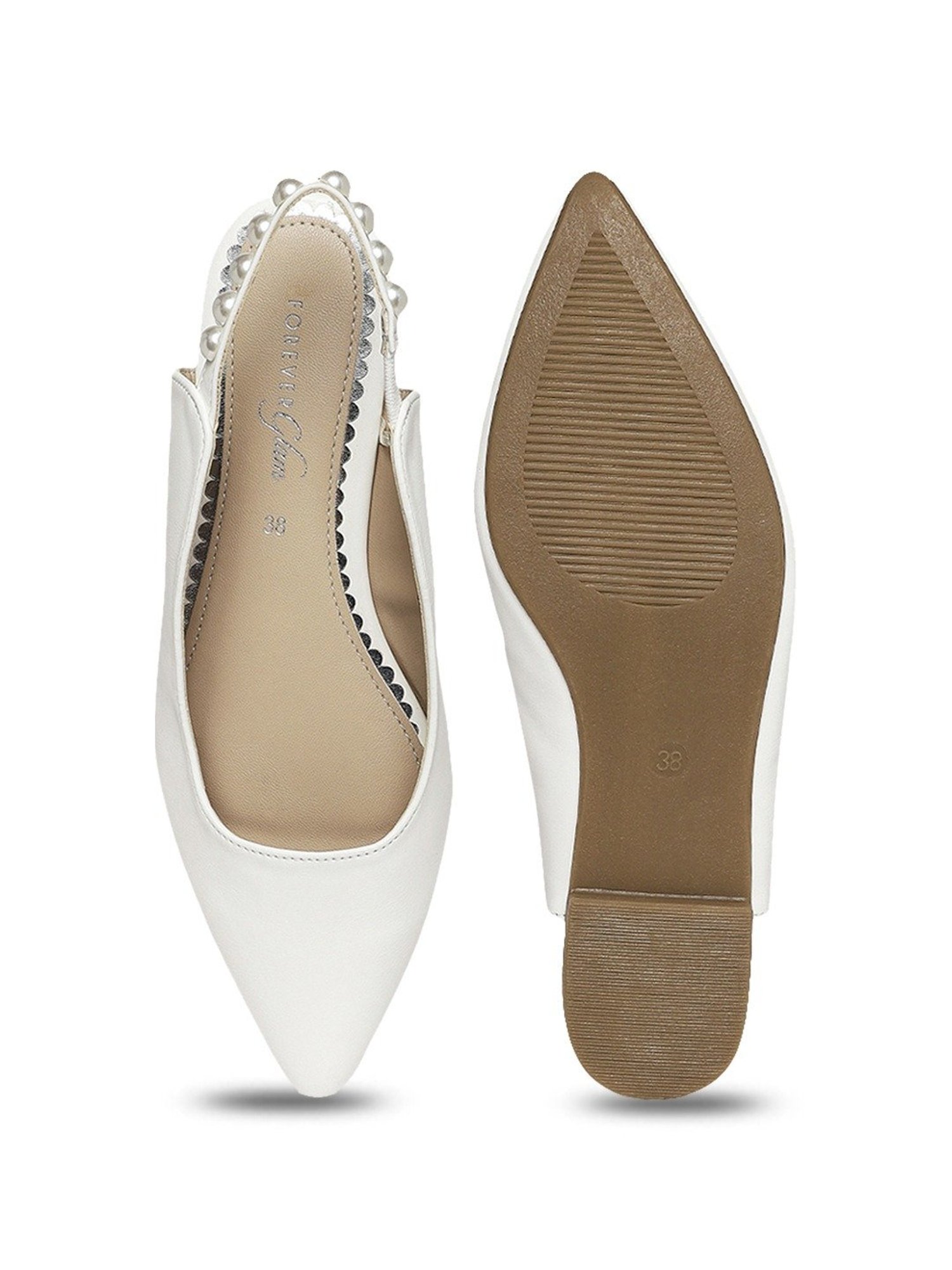 Forever Glam by Pantaloons Women's White Sling Back Sandals