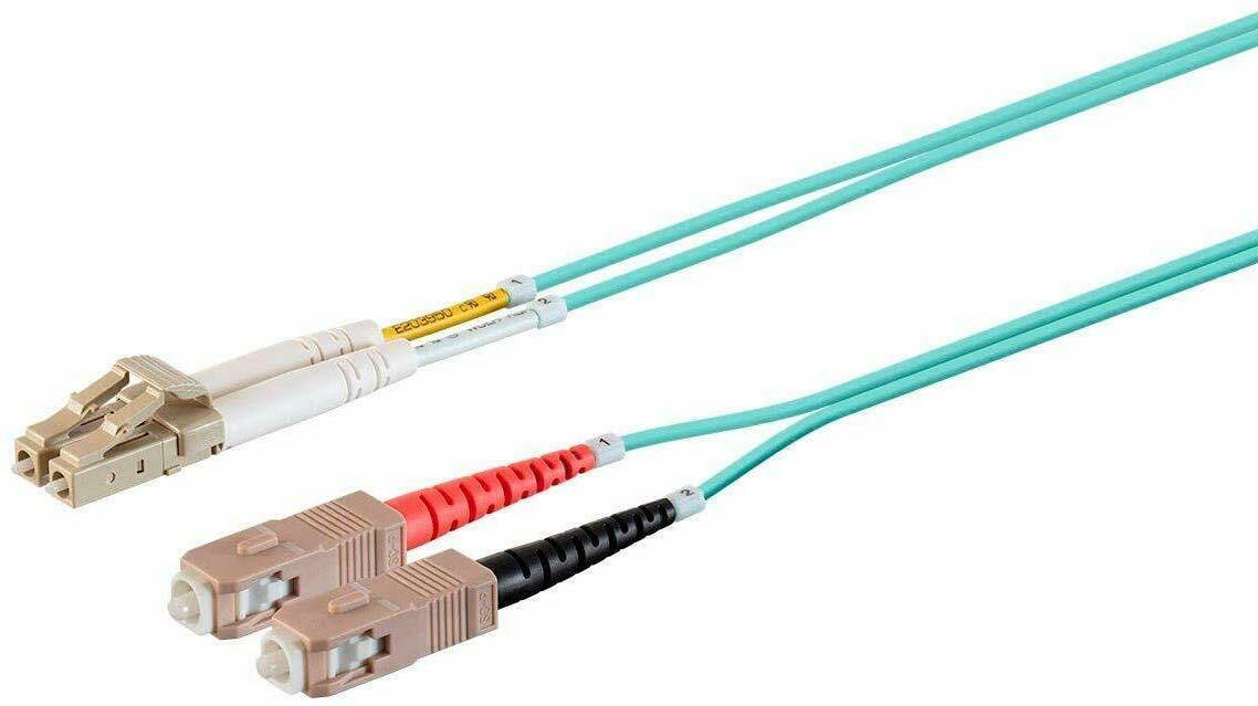 AYA 2M OM3 LC/SC 10G Multi-Mode Duplex 50/125 Fiber Optic Patch Cable - FB-LCSCOM3-10-02
