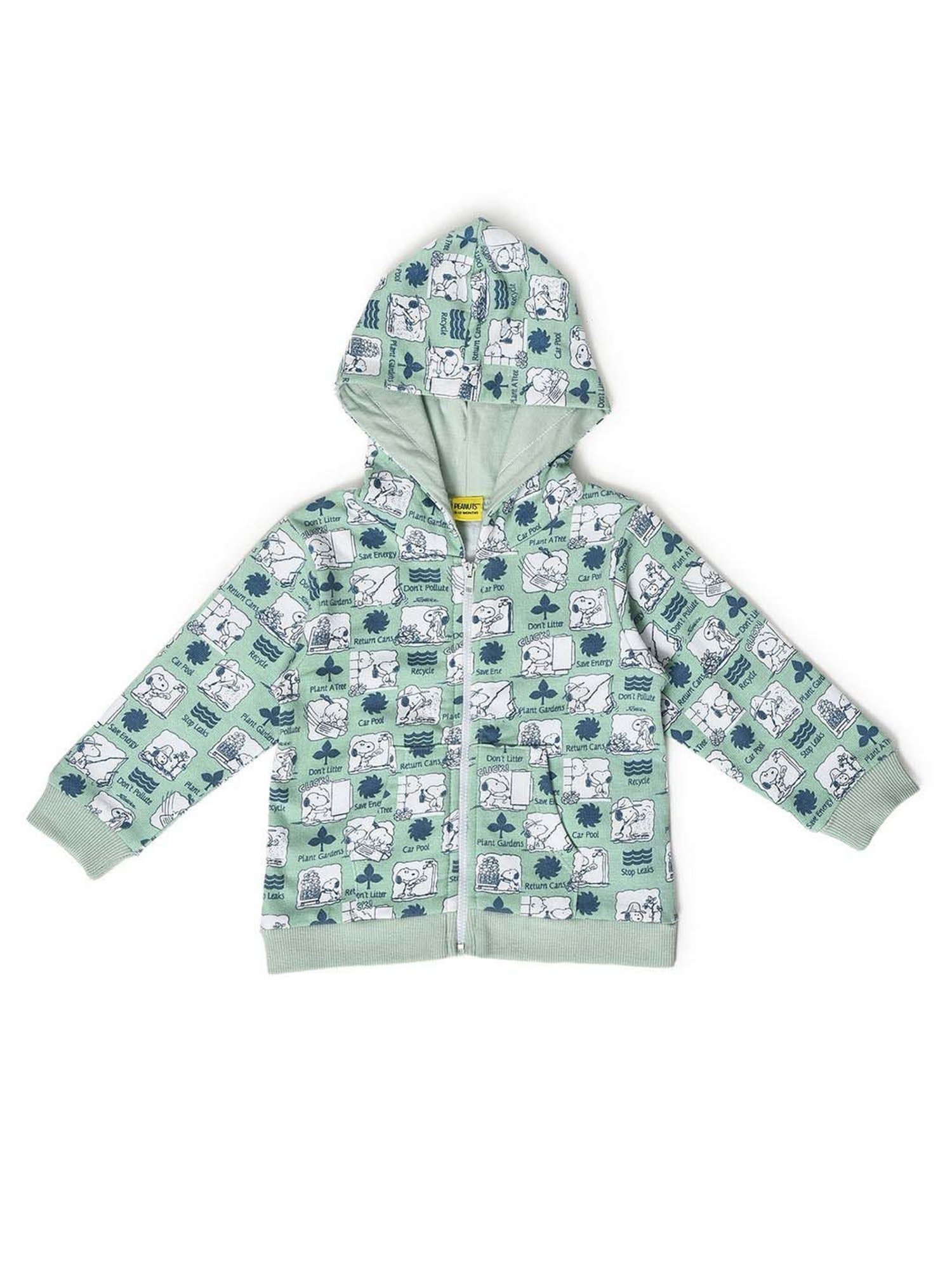 MiArcus Kids Green & White Cotton Printed Full Sleeves Sweatshirt Set