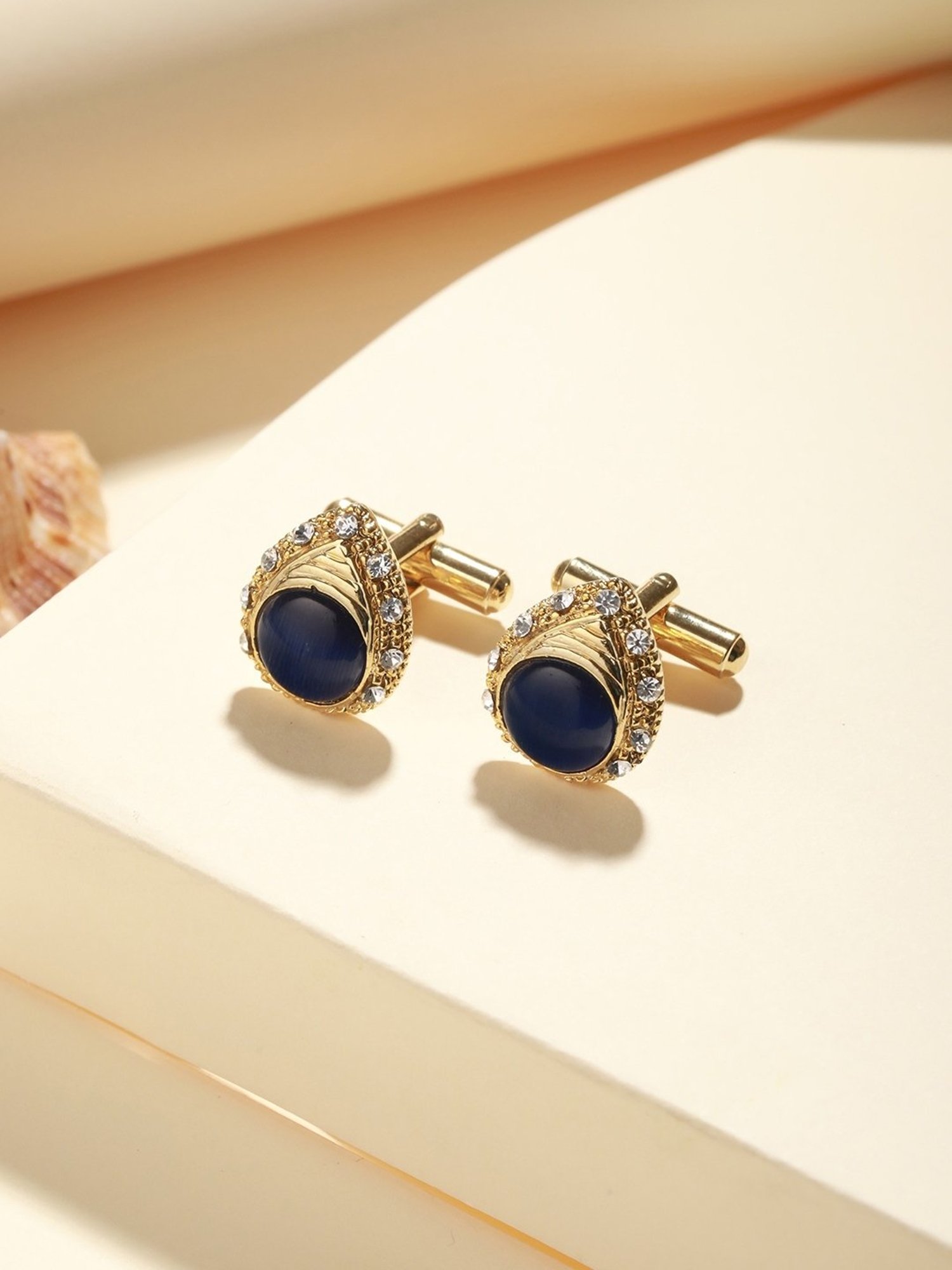 Bold by Priyaasi Halo Circle Golden Cufflinks for Men