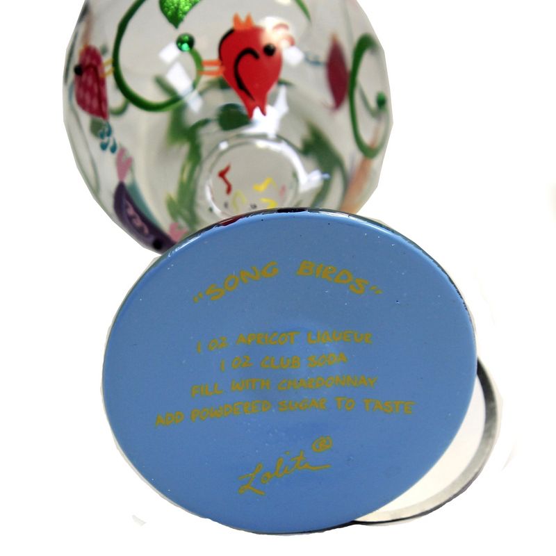 Tabletop 9.0" Song Birds Wine Glass Lolita Love My Wine Enesco  -  Drinkware