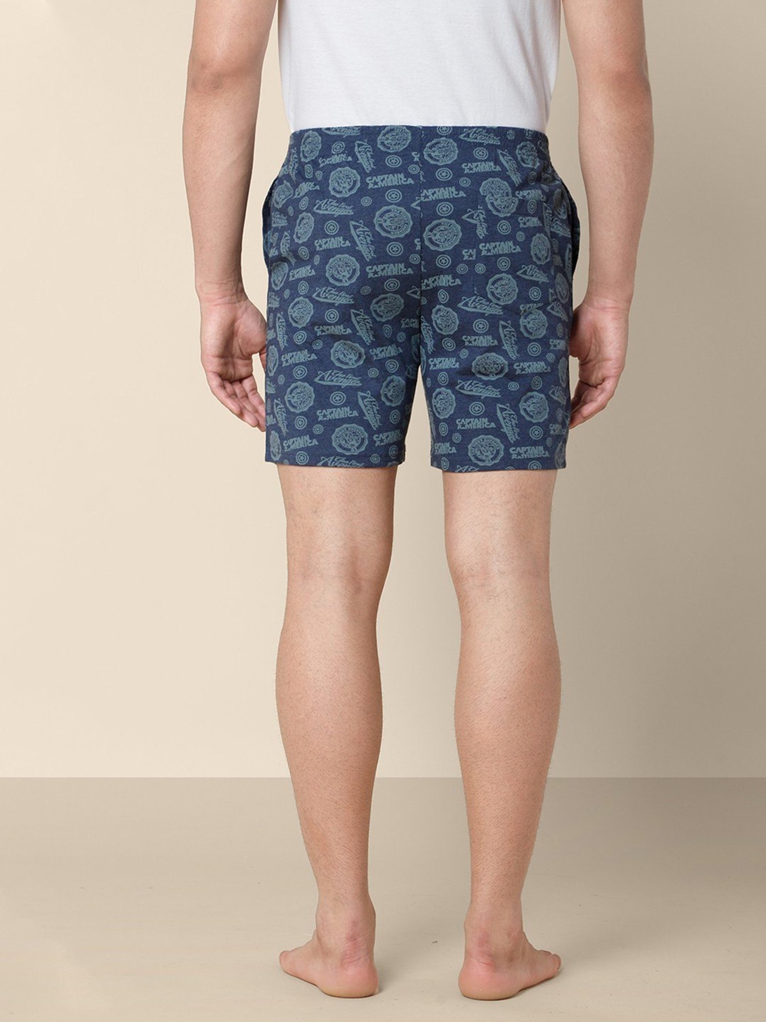 Free Authority Navy Cotton Regular Fit Captain America Printed Boxers