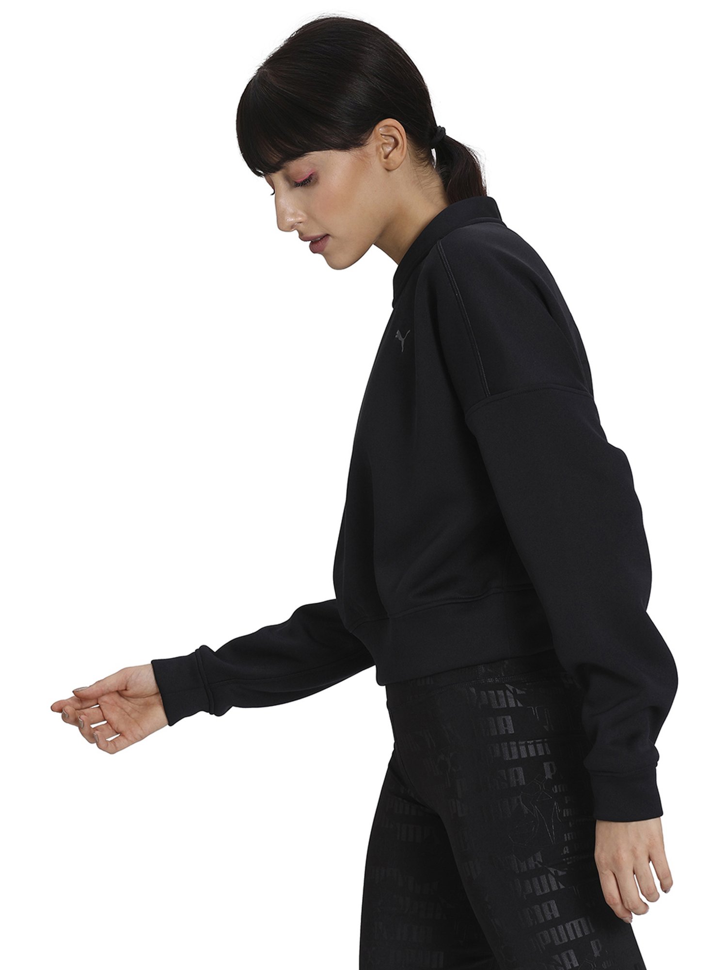 Puma Black Regular Fit Sports Sweatshirt