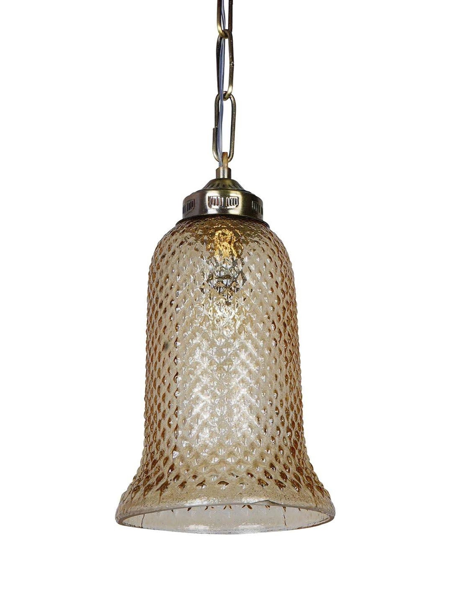 16" Glass/Metal Jasmine Tiffany Style Semi Flush Mount (Includes Energy Efficient Light Bulb) Cream - JONATHAN Y
