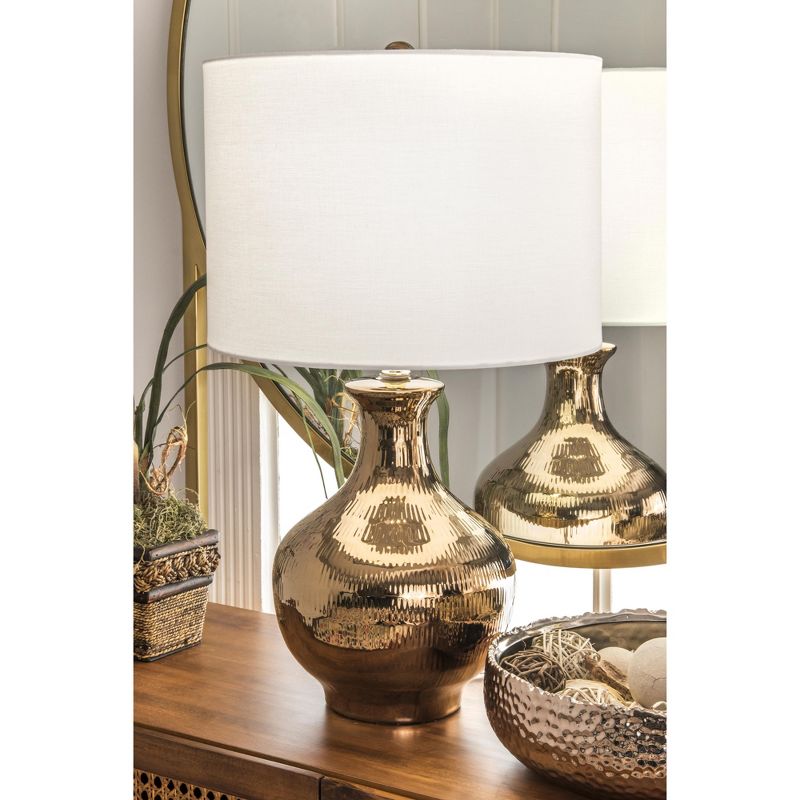 nuLOOM Syracuse Ceramic 23" Table Lamp Lighting - Gold 23" H x 14" W x 14" D