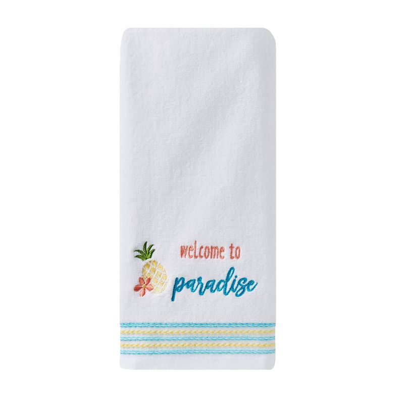 2pc Welcome to Paradise Hand Towel Set White - SKL Home