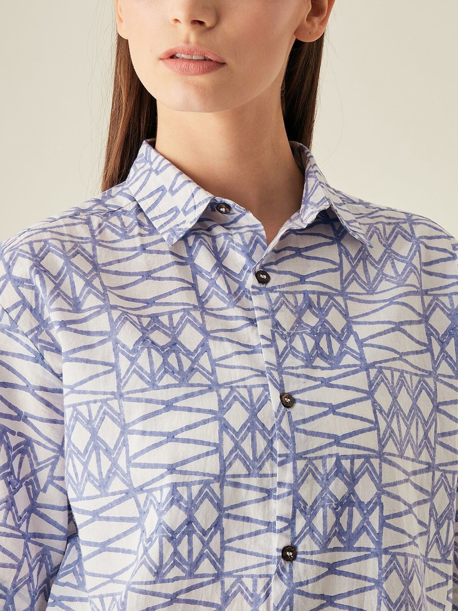 Arras Lilac Geometric Print Shirt