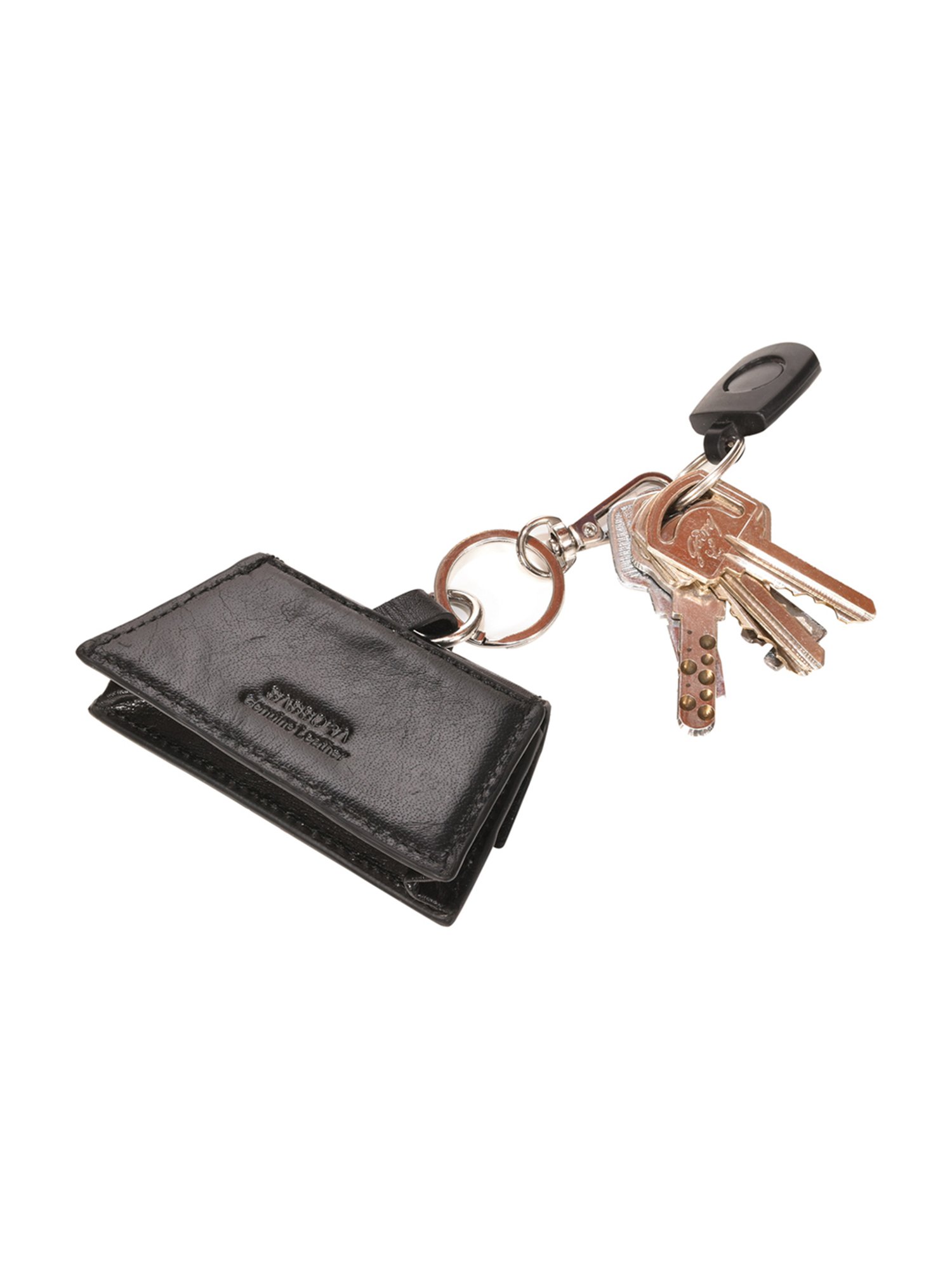 SASSORA Aria Black & Red Leather Small Key Case