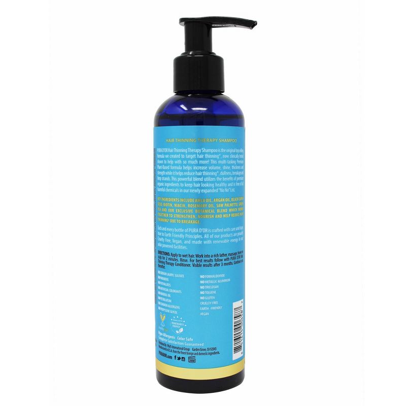 Pura d'or Hair Thinning Therapy Shampoo - 8 fl oz