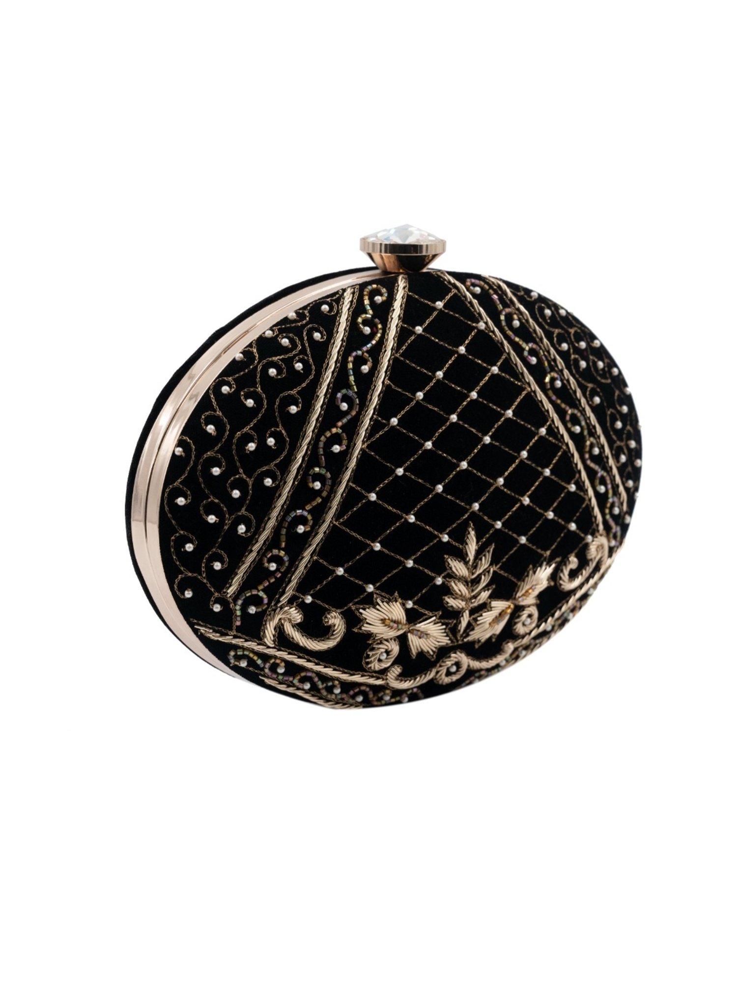 Sugarcrush Black Luxury Embroidered Small Clutch