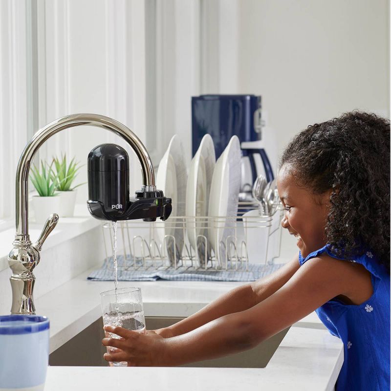 PUR Chemical & Physical Faucet Mount Water Filtration System - Black
