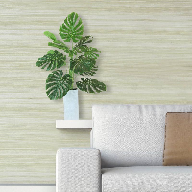 36" x 18" Artificial Monstera Plant in Ceramic Planter White - LCG Florals