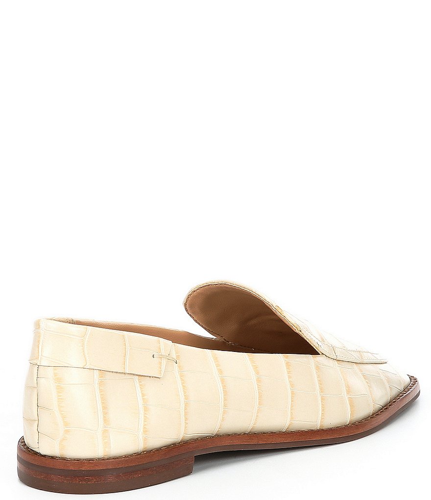 Schutz Hada Croco Print Leather Loafers