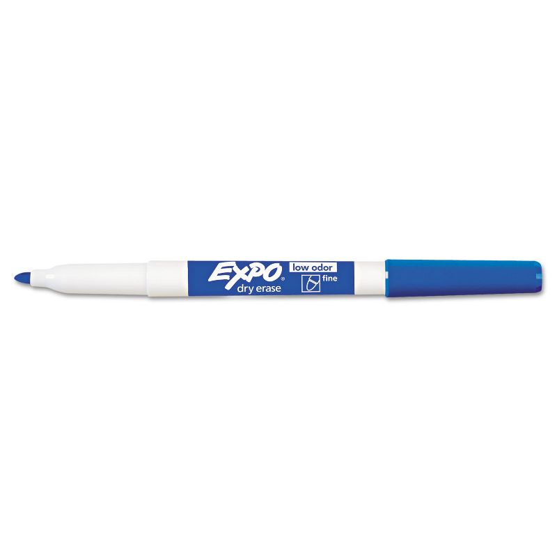 EXPO Low Odor Dry Erase Marker Fine Point Blue Dozen 86003