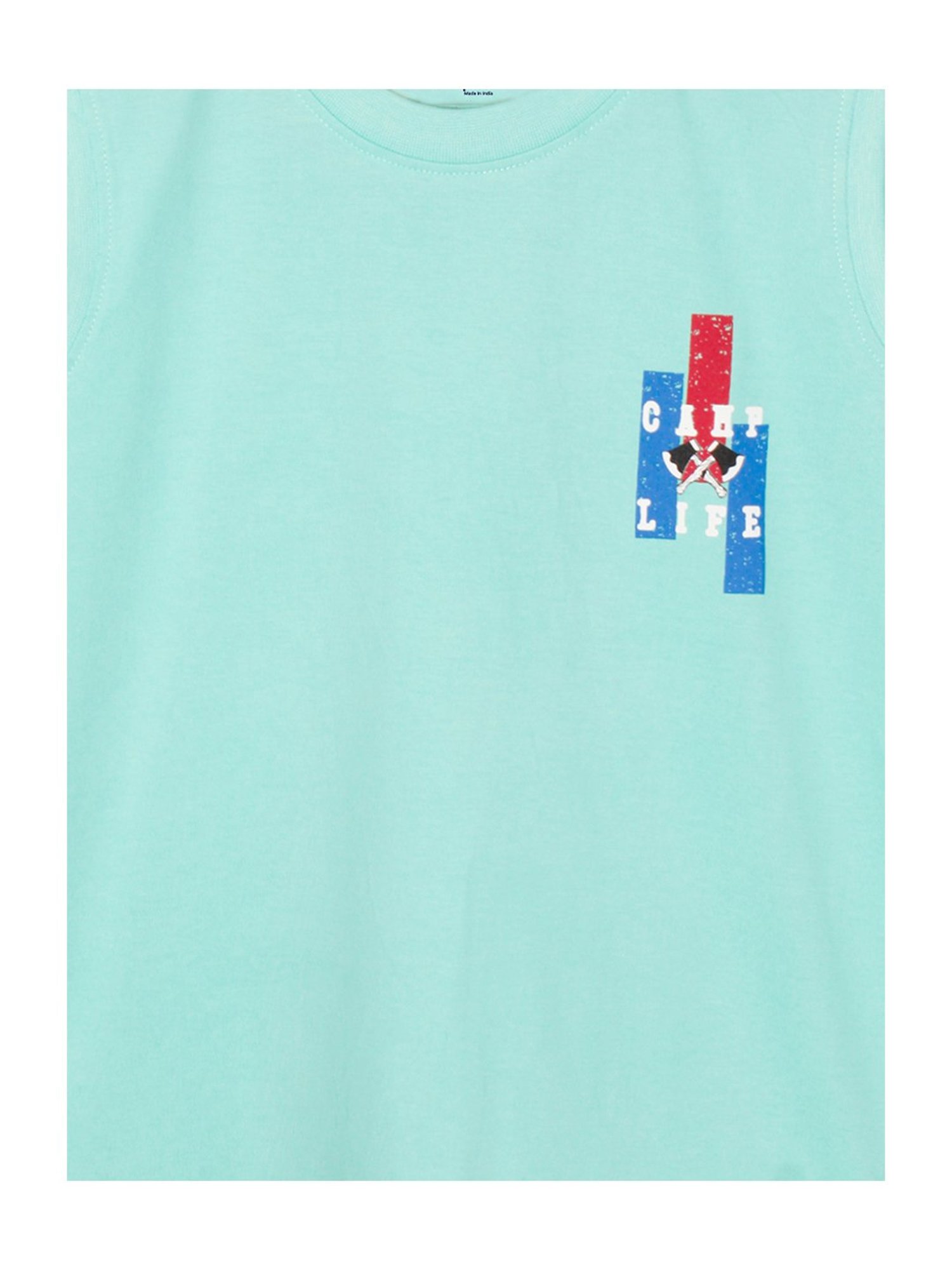 Kiddopanti Boys Pista Green Solid T-Shirt