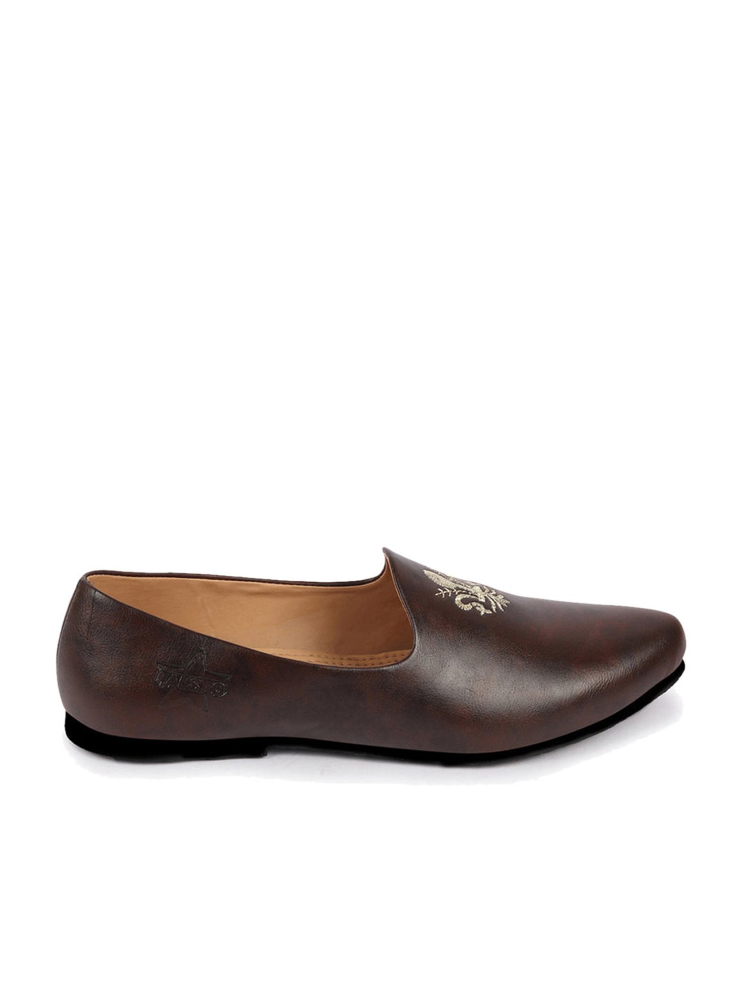 Fausto Men's Brown Ethnic Juttis
