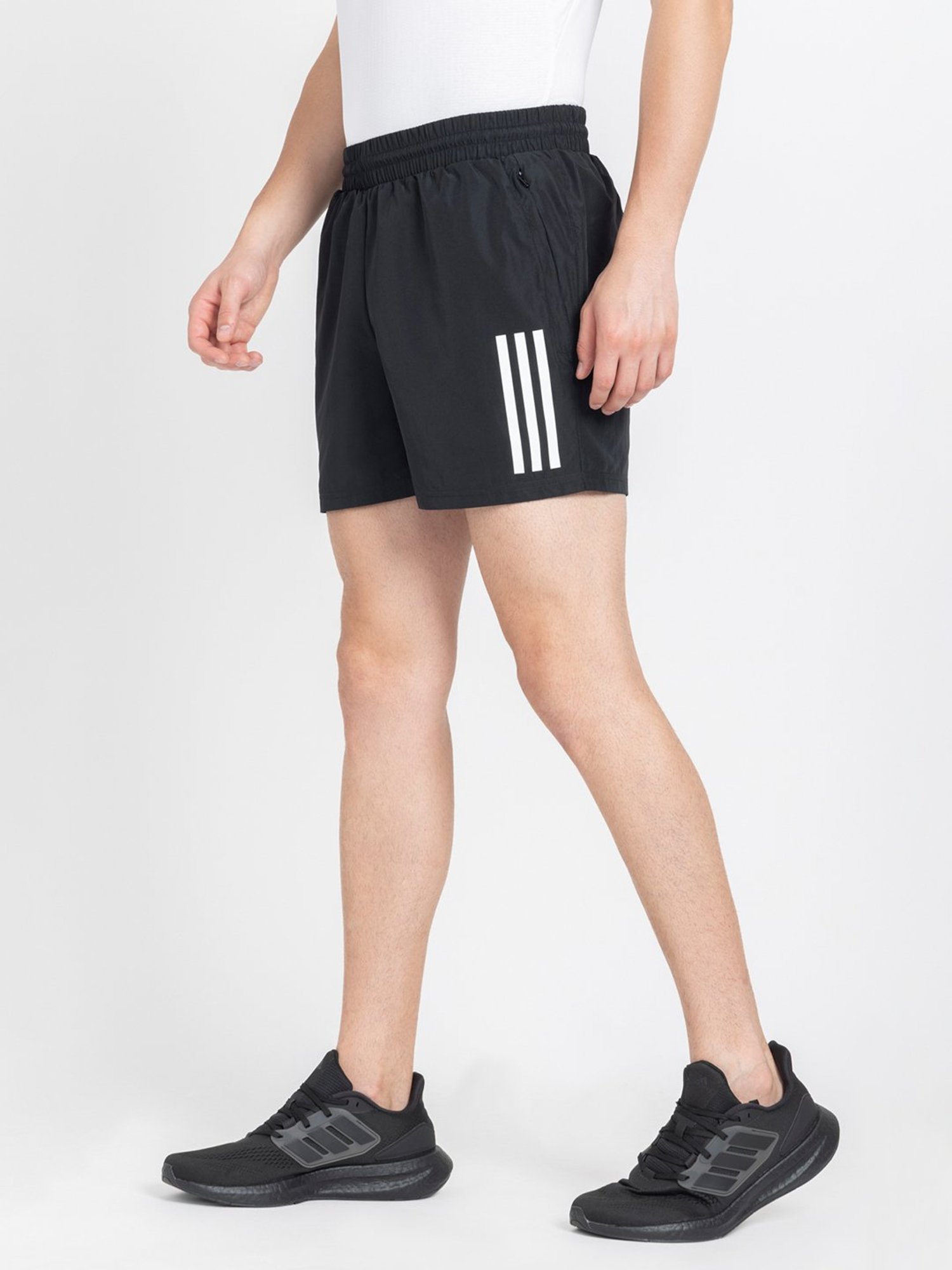 adidas Black Regular Fit Club 3 Striped Sports Shorts