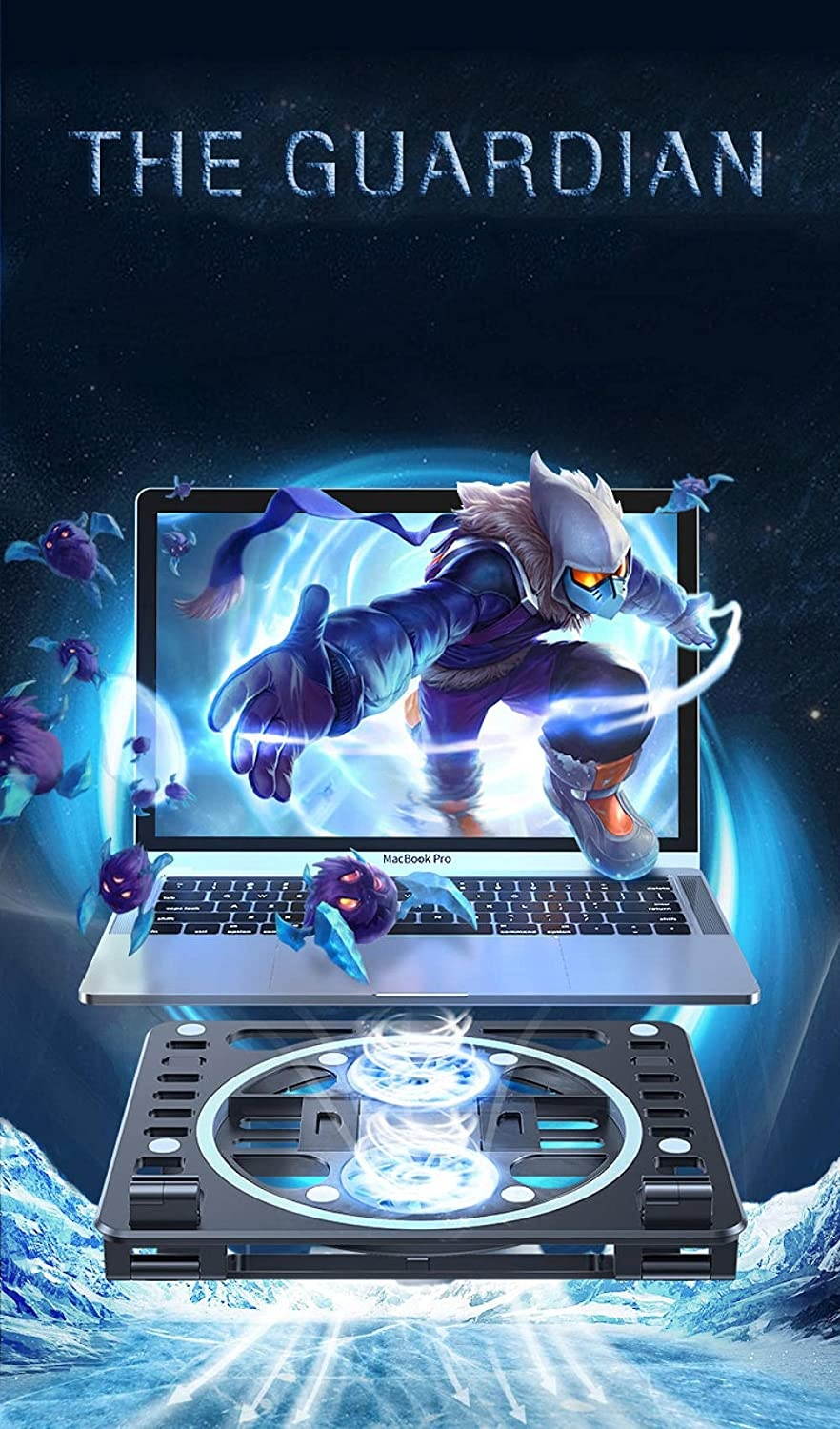 ANXINJIA Notebook Cooling pad, Dual-Turbo Cooling Notebook Holder, USB Power Supply, Quiet and no Noise, Plug and Play, Compatible with Full-Size notebooks-White