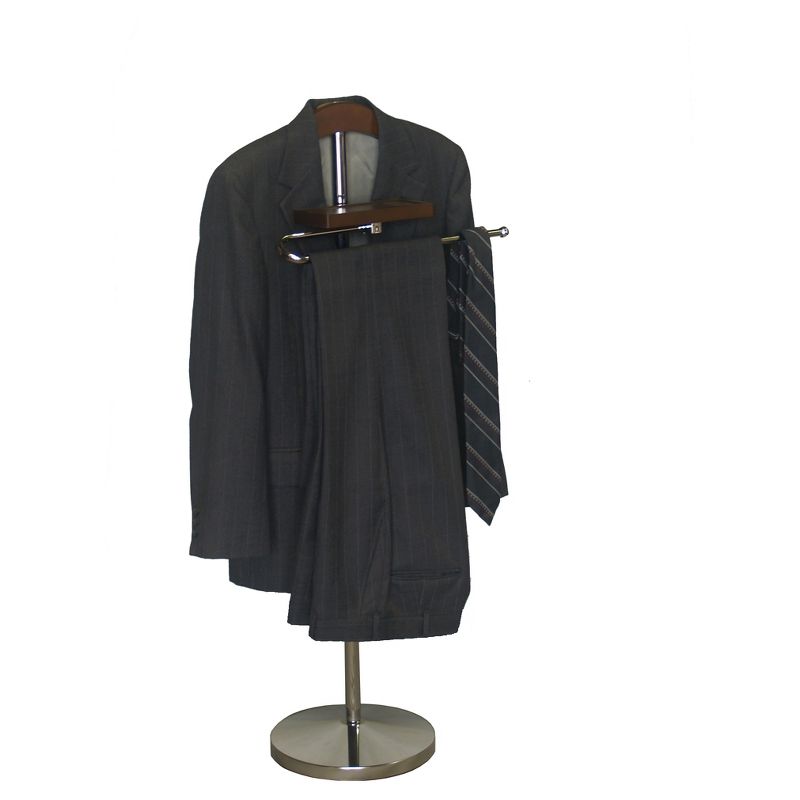 Oxford Ii Valet - Chrome & Walnut Finish - Proman Products