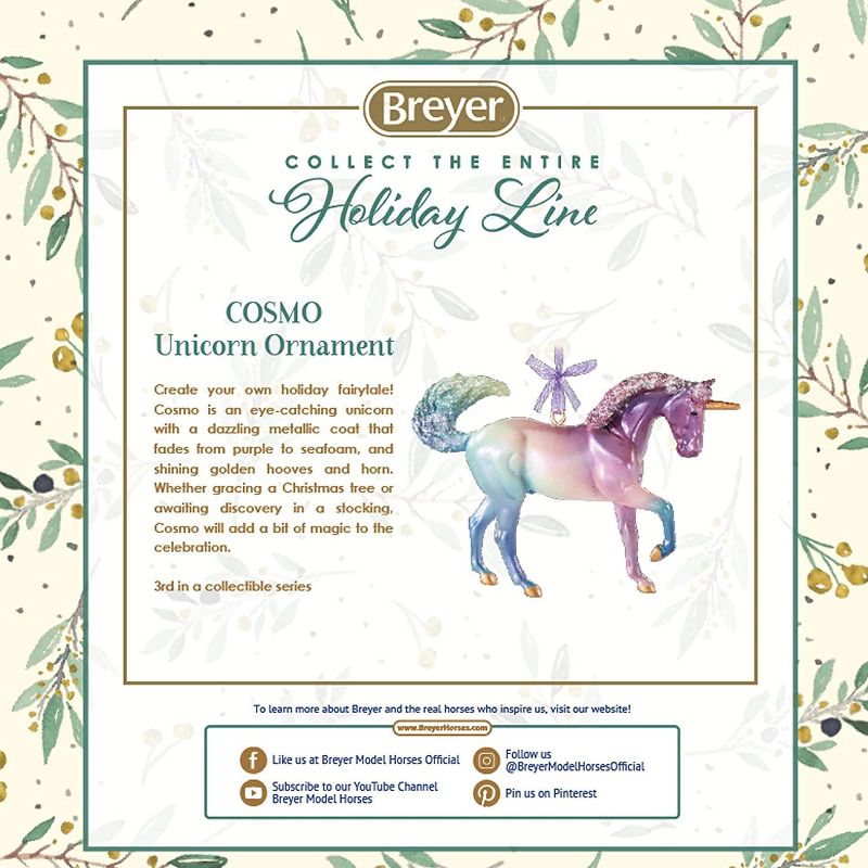 Breyer Animal Creations Breyer 2020 Holiday Horse Ornament | Unicorn Cosmo