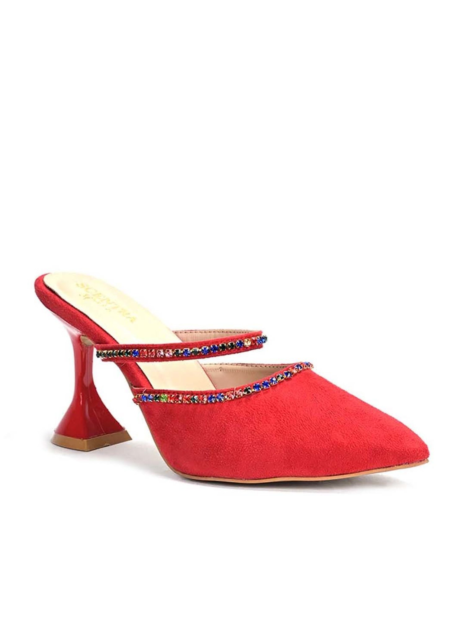 Scentra Women's Red Mule Shoes