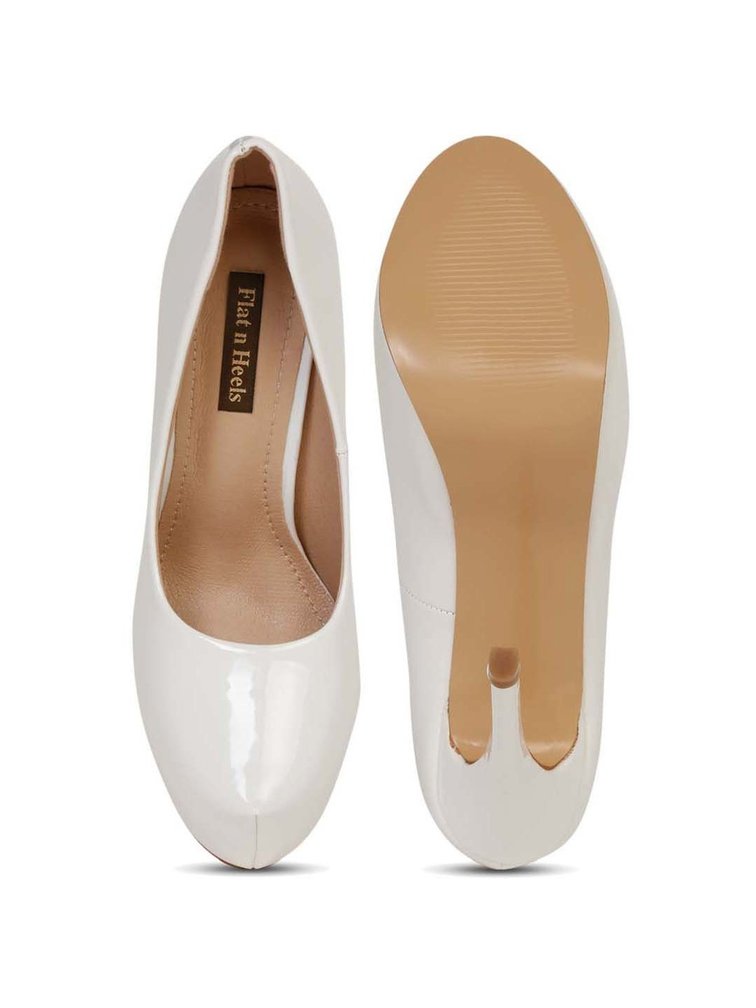 Flat N Heels Women's White Stiletto Pumps