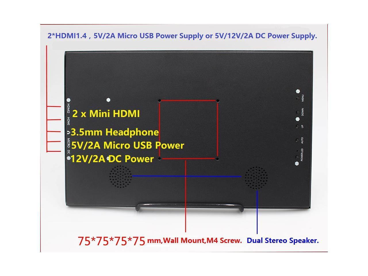13.3 inch IPS 1920x1080 Full HD Portable Ultrathin 1080p LCD Monitor with HDMI / Audio / Micro USB Ports for PS4, Xbox One, Switch, Car Video, Industrial and Medical Display etc.
