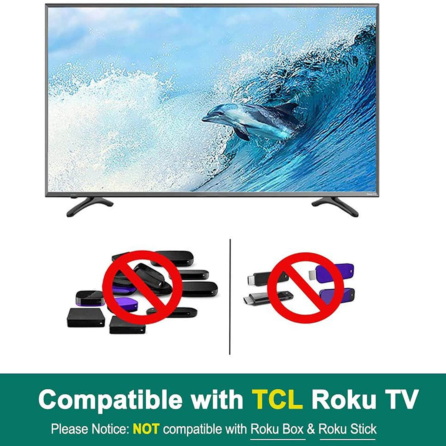 Replacement Remote Compatible with TCL Roku TV 55S401 55S405 55S403 55FS3750 48FS3750 40FS3800 40FS3750 65US5800 40FS4610R 32S301 49S405 55P605 48FS4610R 50FS3750 32FS4610R 50FS3850 43S405