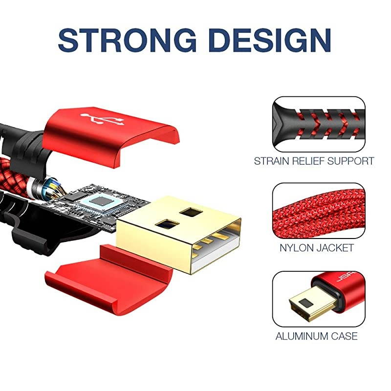 Mini USB Cable2Pack 33ft+66ft  USB 20 A to Mini B Cable Charging Cord Compatible with Ti84 Plus CE Graphing Calculators PS3 Controller GoPro Digital Camera GPS Receiver Dash Cam