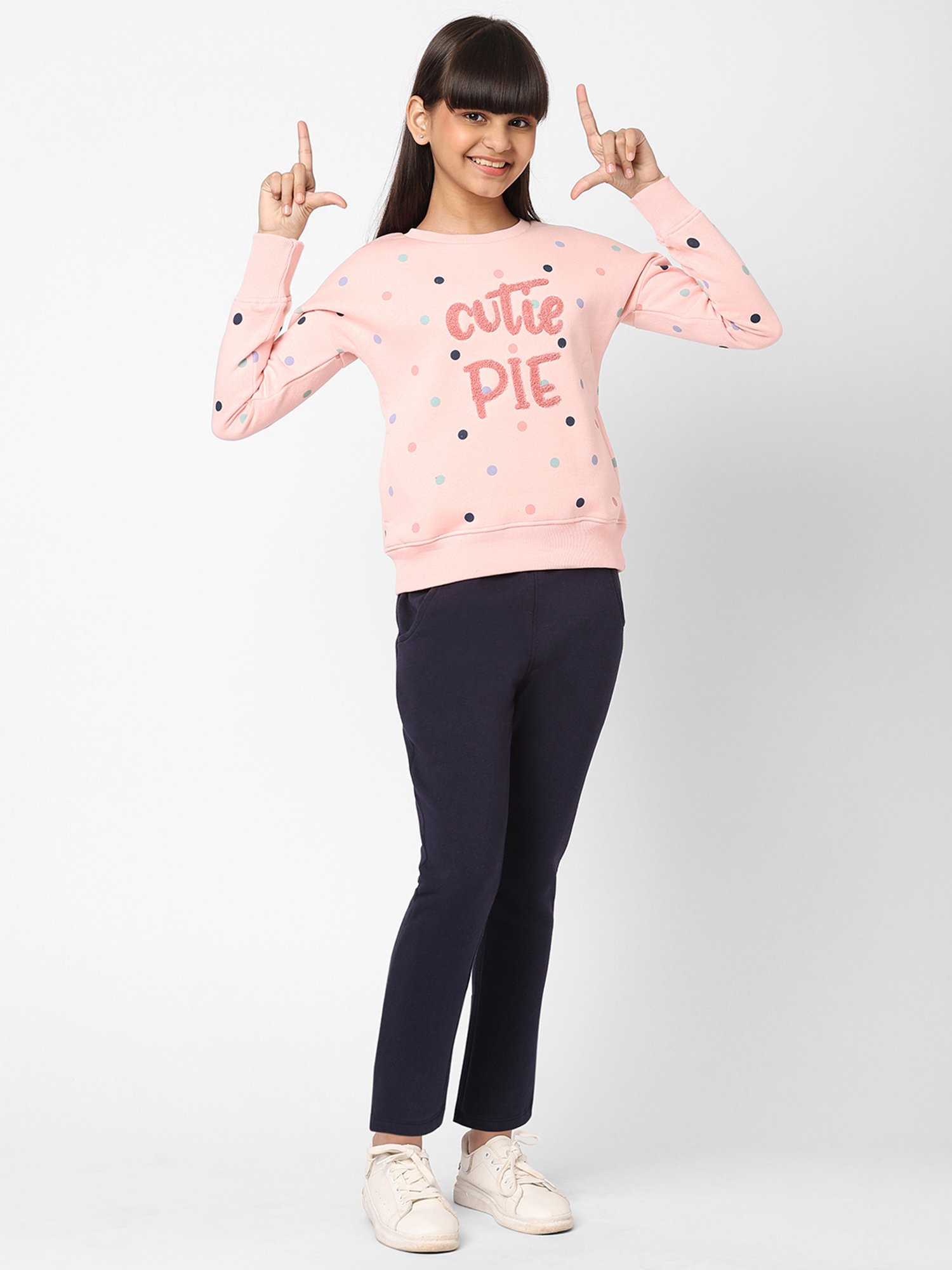 Pantaloons Junior Black Cotton Printed Trackpants