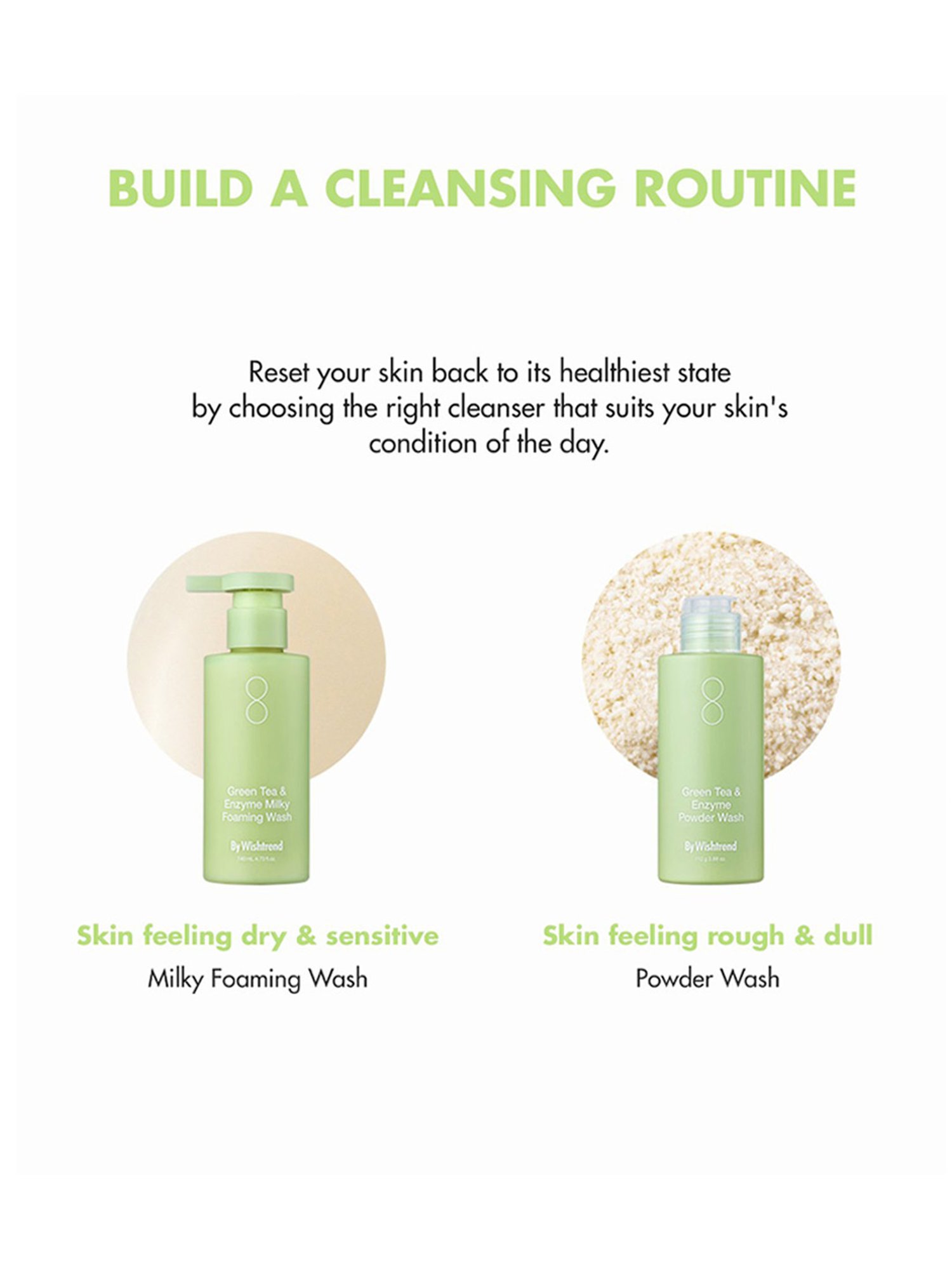 By Wishtrend Green Tea & Enzyme Milky Foaming Wash - 140 ml