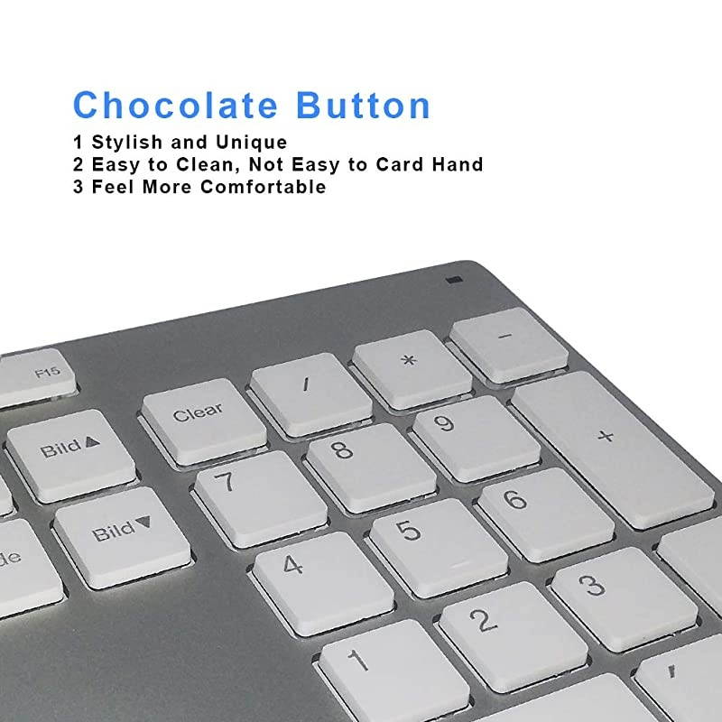 Wired Keyboard for Apple Mac Aluminum Full Size Computer Keyboard with Numeric Keypad Compatible with Magic iMac MacBook ProAir Laptop and PCWhite