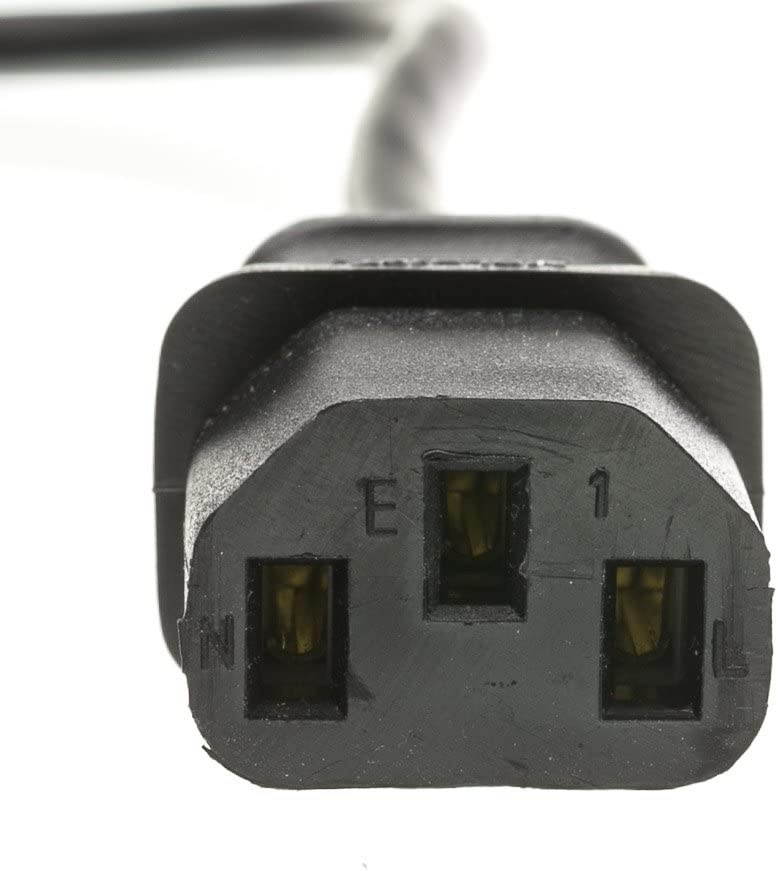 3 feet Computer/Monitor Power Cord, C13 Female to C14 Male Plug, 3 Pin, 18 AWG, SVT, 10 Amp, Power Cable for PC/Monitor, C13 to C14 Power Cord, Black, CableWholesale