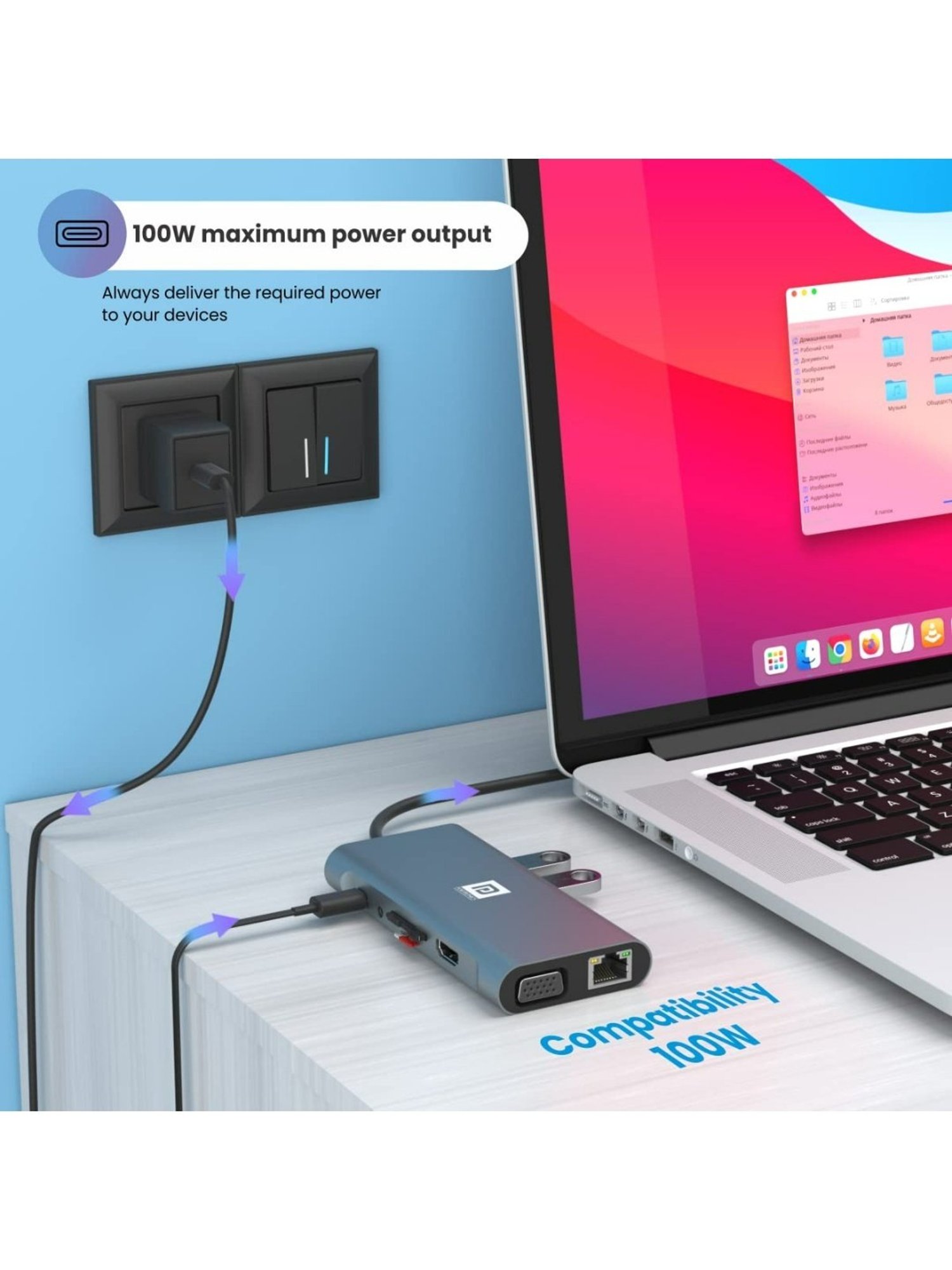 Portronics Mport 11C 11-In-1 Multiport USB Type C HUB with USB C PD Charging (Grey)