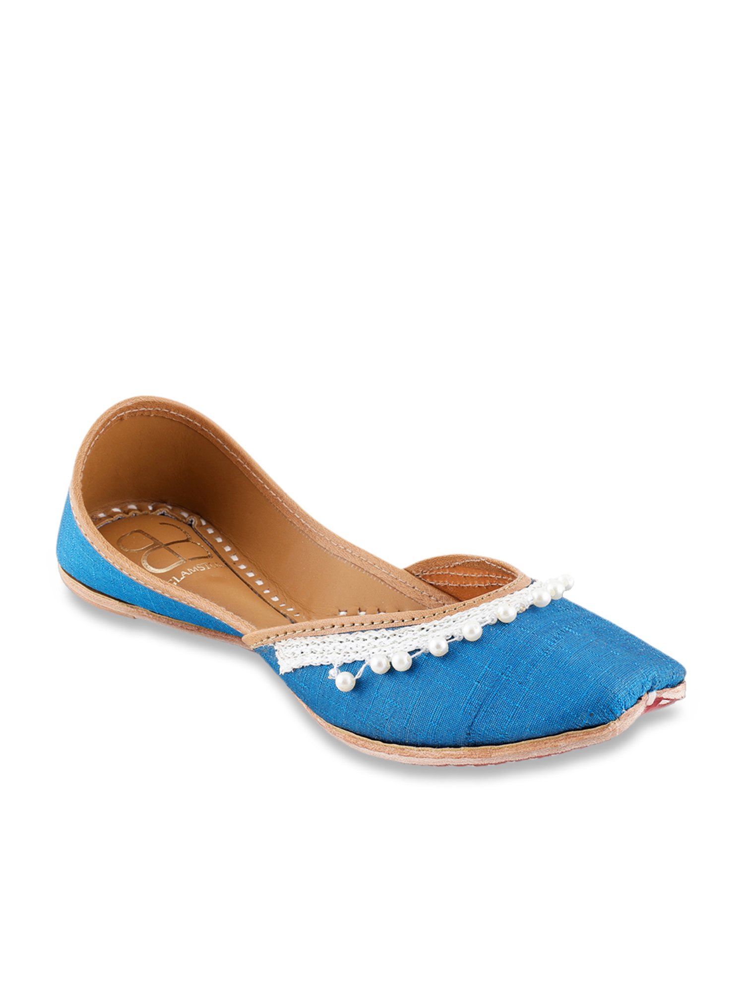 Glam Story Women's Zuhra Blue Ethnic Juttis