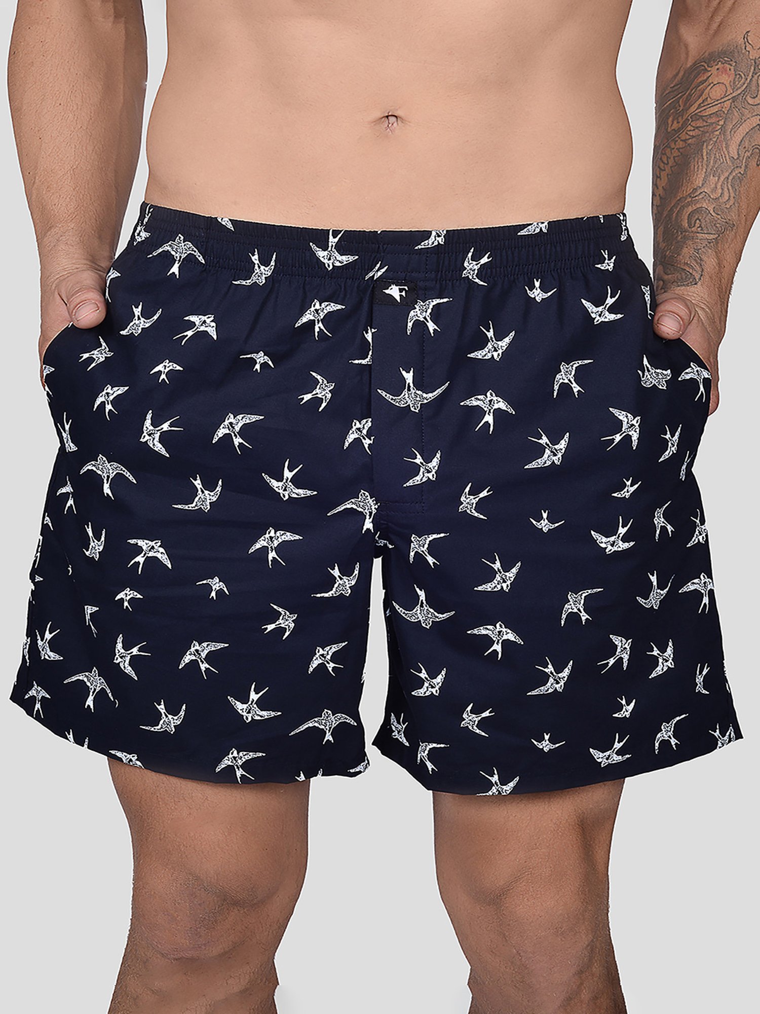 Frenchie Black Relaxed Fit Printed Boxers